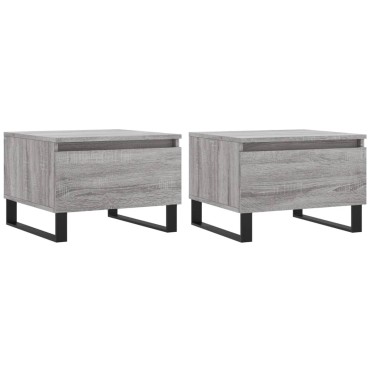 vidaXL Τραπεζάκια Σαλονιού 2 τεμ. Γκρι Sonoma 50x46x35cm Επεξ. Ξύλο