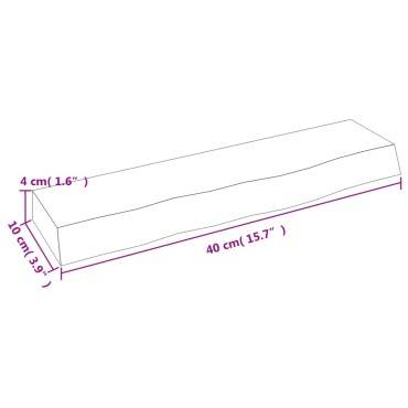 vidaXL Ράφι Τοίχου 40x10x4cm από Ακατέργαστο Μασίφ Ξύλο Δρυός 1 τεμ.