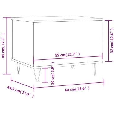 vidaXL Τραπεζάκι Σαλονιού Καφέ Δρυς 60x44,5x45cm Επεξεργασμένο Ξύλο 1 τεμ.