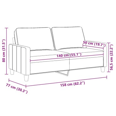 vidaXL Καναπές Διθέσιος Καφέ Υφασμάτινος 158x77x80cm 1 τεμ.