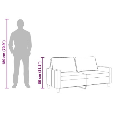 vidaXL Καναπές Διθέσιος Καφέ Υφασμάτινος 158x77x80cm 1 τεμ.