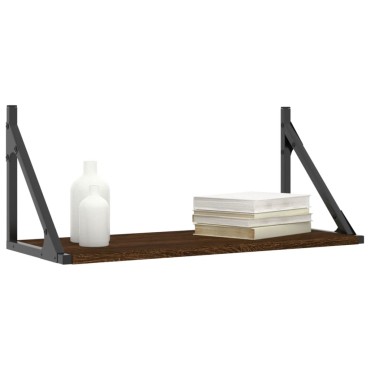 vidaXL Ραφιέρες Τοίχου 2 τεμ. Καφέ Δρυς 60x25x25,5cm από Επεξ. Ξύλο