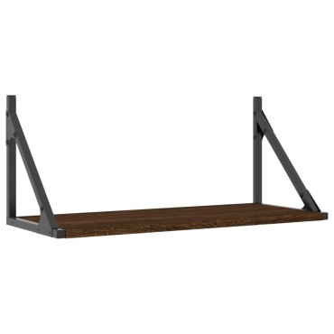 vidaXL Ραφιέρες Τοίχου 2 τεμ. Καφέ Δρυς 60x25x25,5cm από Επεξ. Ξύλο