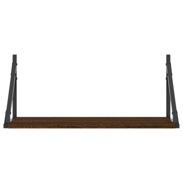 vidaXL Ραφιέρες Τοίχου 2 τεμ. Καφέ Δρυς 60x25x25,5cm από Επεξ. Ξύλο
