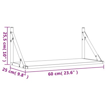 vidaXL Ραφιέρες Τοίχου 2 τεμ. Καφέ Δρυς 60x25x25,5cm από Επεξ. Ξύλο