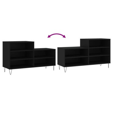 vidaXL Παπουτσοθήκη Μαύρο 102x36x60cm από Επεξεργασμένο Ξύλο