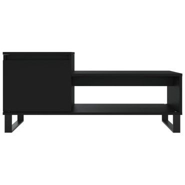 vidaXL Τραπεζάκι Σαλονιού Μαύρο 100x50x45cm Επεξεργασμένο Ξύλο 1 τεμ.
