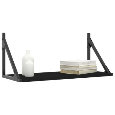 vidaXL Ράφια Τοίχου 2 τεμ. Μαύρα 60x25x25,5cm Επεξεργασμένο Ξύλο