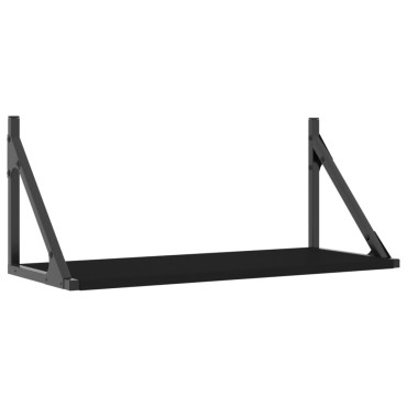 vidaXL Ράφια Τοίχου 2 τεμ. Μαύρα 60x25x25,5cm Επεξεργασμένο Ξύλο
