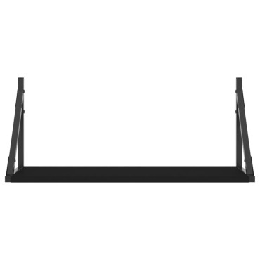 vidaXL Ράφια Τοίχου 2 τεμ. Μαύρα 60x25x25,5cm Επεξεργασμένο Ξύλο