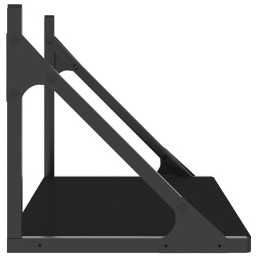 vidaXL Ράφια Τοίχου 2 τεμ. Μαύρα 60x25x25,5cm Επεξεργασμένο Ξύλο