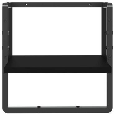 vidaXL Ράφι Τοίχου με Μπάρα Μαύρο 30x25x30cm 1 τεμ.