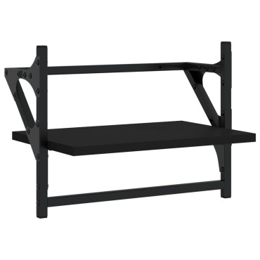 vidaXL Ράφια Τοίχου με Μπάρα 2 τεμ. Μαύρα 40x25x30cm