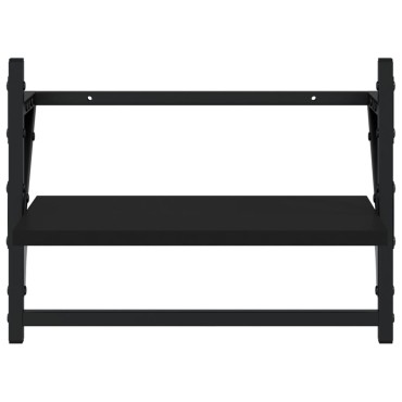vidaXL Ράφια Τοίχου με Μπάρα 2 τεμ. Μαύρα 40x25x30cm