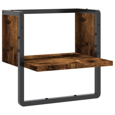 vidaXL Ράφι Τοίχου με Μπάρα Καπνιστή Δρυς 30x25x30cm 1 τεμ.