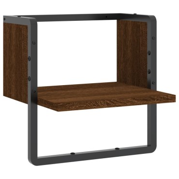 vidaXL Ράφι Τοίχου με Μπάρα Καφέ Δρυς 30x25x30cm 1 τεμ.