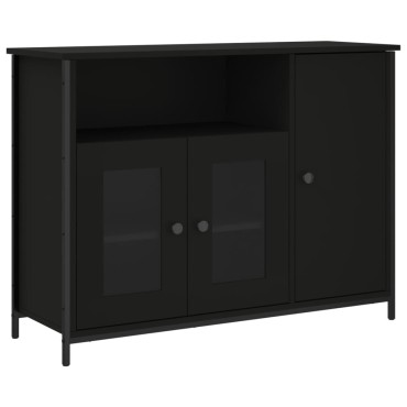 vidaXL Μπουφές Μαύρος 100x35x75cm από Επεξεργασμένο Ξύλο 1 τεμ.