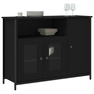 vidaXL Μπουφές Μαύρος 100x35x75cm από Επεξεργασμένο Ξύλο 1 τεμ.