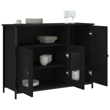 vidaXL Μπουφές Μαύρος 100x35x75cm από Επεξεργασμένο Ξύλο 1 τεμ.