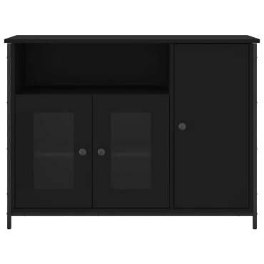 vidaXL Μπουφές Μαύρος 100x35x75cm από Επεξεργασμένο Ξύλο 1 τεμ.