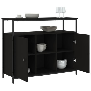 vidaXL Μπουφές Μαύρος 100x35x80cm από Επεξεργασμένο Ξύλο 1 τεμ.