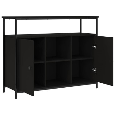vidaXL Μπουφές Μαύρος 100x35x80cm από Επεξεργασμένο Ξύλο 1 τεμ.