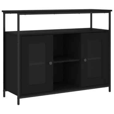 vidaXL Μπουφές Μαύρος 100x35x80cm από Επεξεργασμένο Ξύλο 1 τεμ.