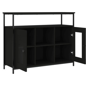 vidaXL Μπουφές Μαύρος 100x35x80cm από Επεξεργασμένο Ξύλο 1 τεμ.
