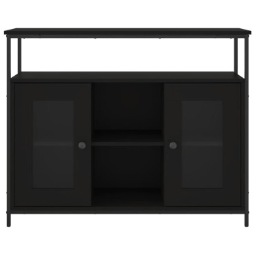 vidaXL Μπουφές Μαύρος 100x35x80cm από Επεξεργασμένο Ξύλο 1 τεμ.