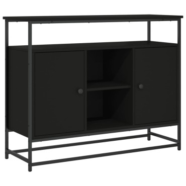 vidaXL Μπουφές Μαύρος 100x35x80cm από Επεξεργασμένο Ξύλο 1 τεμ.