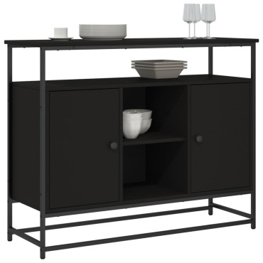 vidaXL Μπουφές Μαύρος 100x35x80cm από Επεξεργασμένο Ξύλο 1 τεμ.