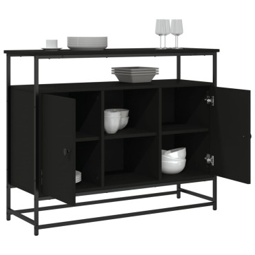 vidaXL Μπουφές Μαύρος 100x35x80cm από Επεξεργασμένο Ξύλο 1 τεμ.