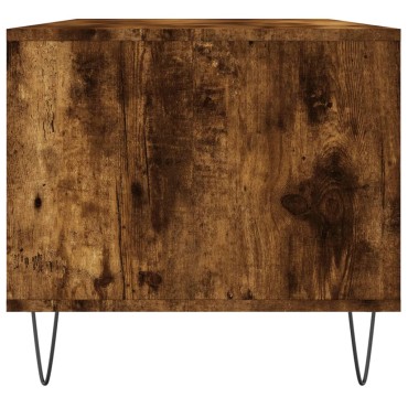 vidaXL Τραπεζάκι Σαλονιού Καπνιστή Δρυς 90x49x45cm Επεξεργασμ. Ξύλο 1 τεμ.