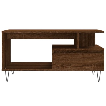 vidaXL Τραπεζάκι Σαλονιού Καφέ Δρυς 90x49x45cm Επεξεργασμ. Ξύλο 1 τεμ.