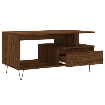 vidaXL Τραπεζάκι Σαλονιού Καφέ Δρυς 90x49x45cm Επεξεργασμ. Ξύλο 1 τεμ.