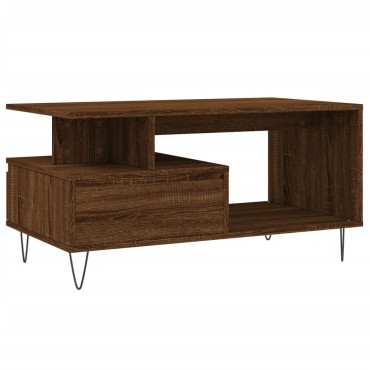 vidaXL Τραπεζάκι Σαλονιού Καφέ Δρυς 90x49x45cm Επεξεργασμ. Ξύλο 1 τεμ.