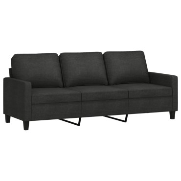 vidaXL Καναπές Τριθέσιος Μαύρος Υφασμάτινος 198x77x80cm 1 τεμ.