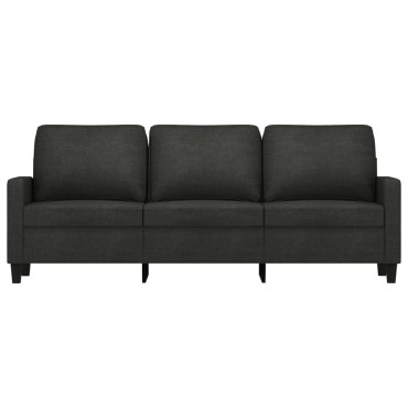 vidaXL Καναπές Τριθέσιος Μαύρος Υφασμάτινος 198x77x80cm 1 τεμ.