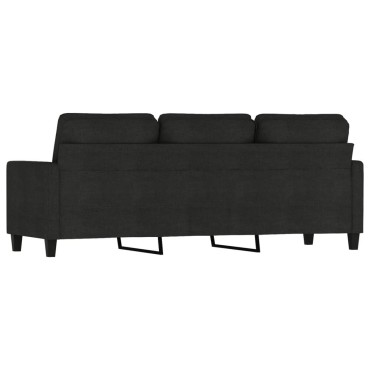 vidaXL Καναπές Τριθέσιος Μαύρος Υφασμάτινος 198x77x80cm 1 τεμ.