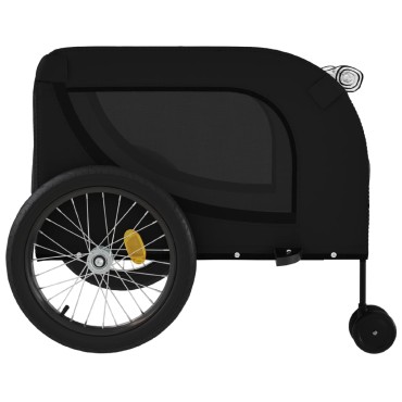 vidaXL Τρέιλερ Ποδηλάτου Κατοικίδιων Μαύρο Ύφασμα Oxford/Σίδηρος