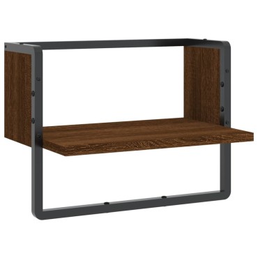 vidaXL Ράφι Τοίχου με Μπάρα Καφέ Δρυς 40x25x30cm 1 τεμ.