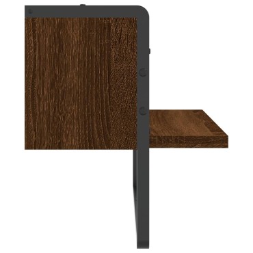 vidaXL Ράφι Τοίχου με Μπάρα Καφέ Δρυς 40x25x30cm 1 τεμ.