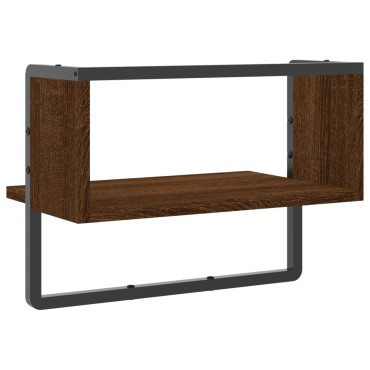 vidaXL Ράφι Τοίχου με Μπάρα Καφέ Δρυς 40x25x30cm 1 τεμ.