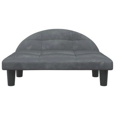 vidaXL Κρεβάτι Σκύλου Σκούρο Γκρι 70x52x30 εκ. Βελούδινο