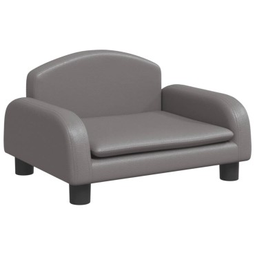 vidaXL Κρεβάτι Σκύλου Γκρι 50x40x30 εκ. από Συνθετικό Δέρμα