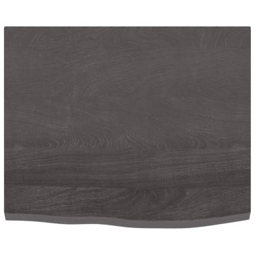 vidaXL Ράφι Τοίχου Σκούρο Καφέ 60x50x2cm Επεξεργ. Μασίφ Ξύλο Δρυός 1 τεμ.