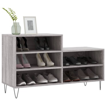 vidaXL Παπουτσοθήκη Γκρι Sonoma 102x36x60cm από Επεξεργασμένο Ξύλο