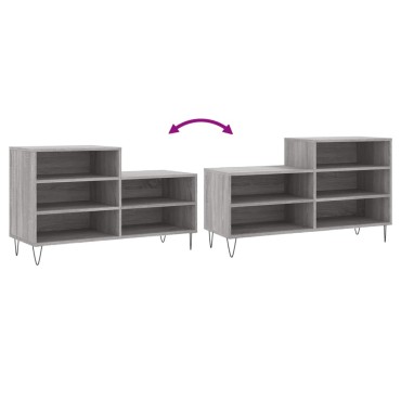 vidaXL Παπουτσοθήκη Γκρι Sonoma 102x36x60cm από Επεξεργασμένο Ξύλο