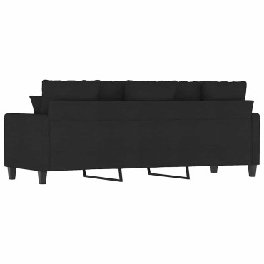 vidaXL Καναπές Τριθέσιος Μαύρος Υφασμάτινος 198x77x80cm 1 τεμ.