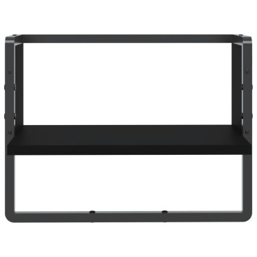 vidaXL Ράφι Τοίχου με Μπάρα Μαύρο 40x25x30cm 1 τεμ.